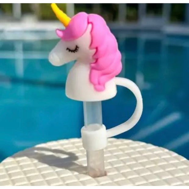 Pink And White  Dreamy Unicorn Straw Topper Supremarose