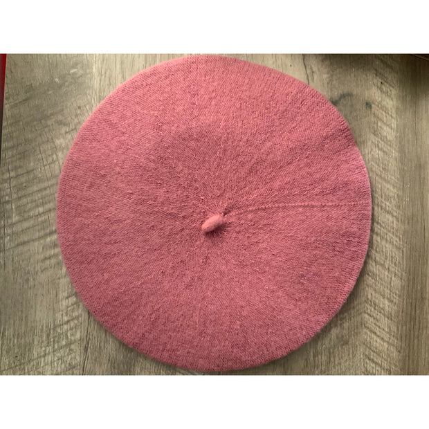 Elegant Pink Rose Wool Beret for Women & Teens - Fashionable and Chic Accessory Suprema Rose