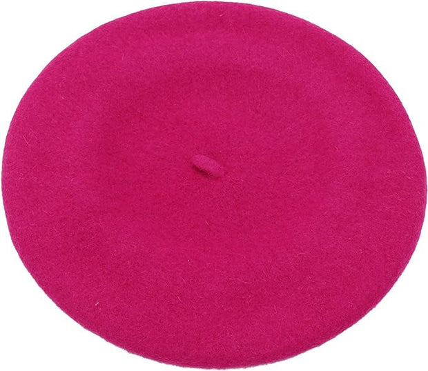Hot Pink Woman Fall/Winter Berets Painter Fashion Style Hat Suprema Rose