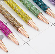 Yellow Blinged Diamond Topped Writing Pen Suprema Rose