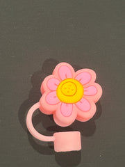 Pink and Yellow Happy Flower Straw Topper