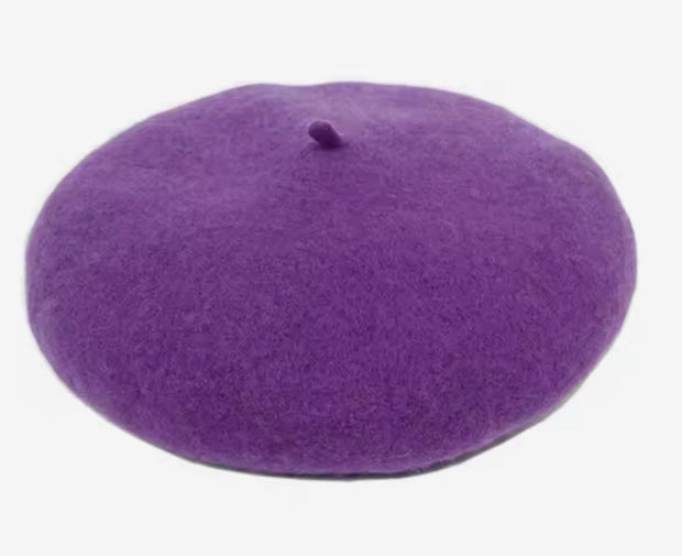 Purple Woman Fall/Winter Berets Painter Fashion Style Hat Suprema Rose