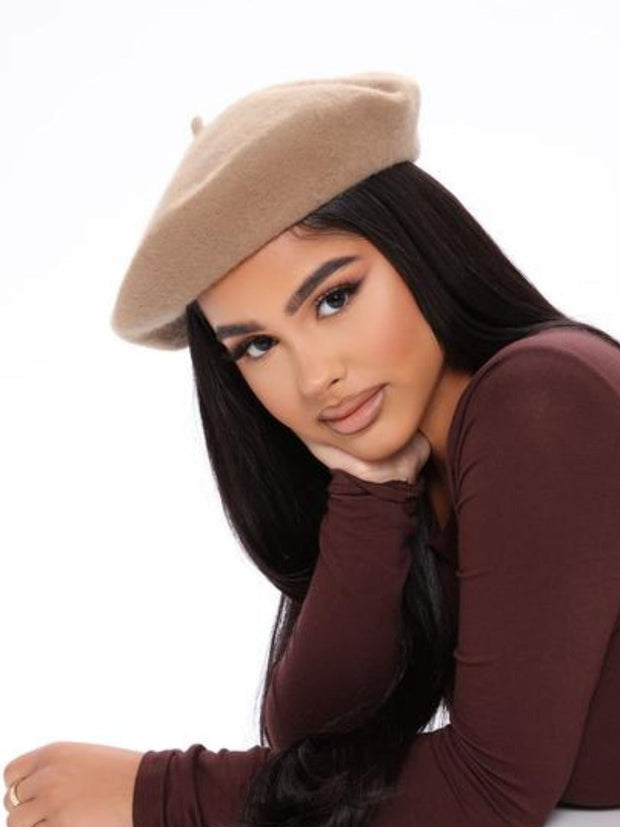 Tan Woman Fall/Winter Berets Painter Fashion Style Hat Suprema Rose
